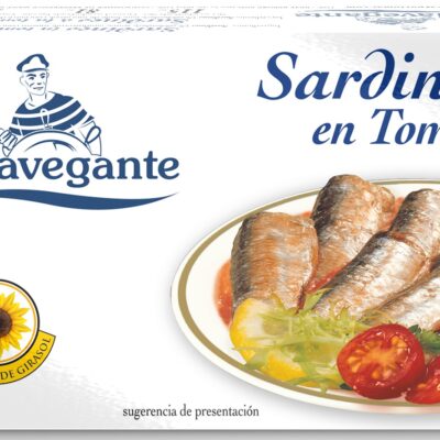 "Sardinas en salsa de tomate El Navegante calibre grande 3-4 piezas de las Rías Gallegas"